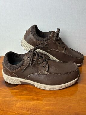 OrthoFeet Leo 428 Men’s 9 X-Wide 4E Brown Leather Walking Shoes Comfort Casual